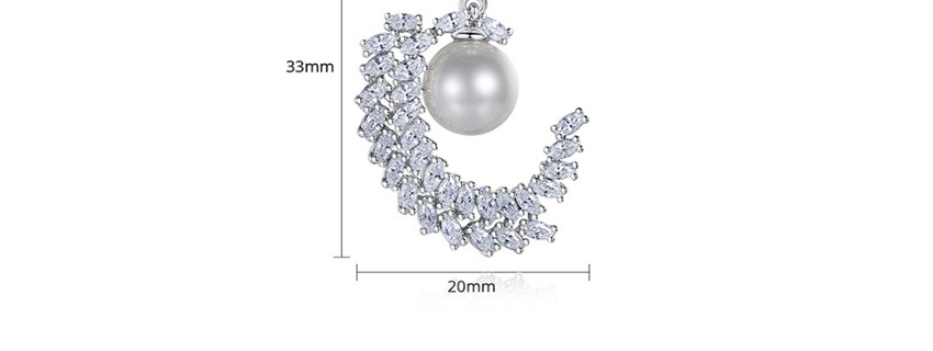Fashion Platinum Cubic Zirconia Pearl Geometric Earrings,Earrings
