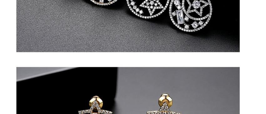 Fashion 18k Xingyue Hollow Copper Studded Stud Earrings,Earrings