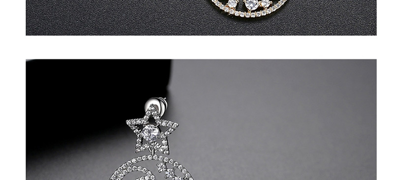 Fashion 18k Xingyue Hollow Copper Studded Stud Earrings,Earrings