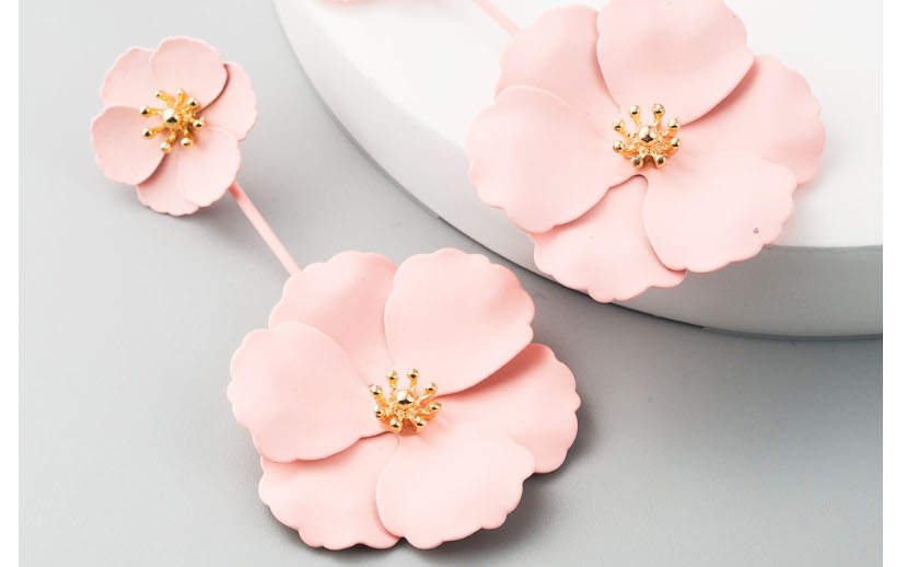 Fashion White Inlay Alloy Flower Long Earrings,Drop Earrings