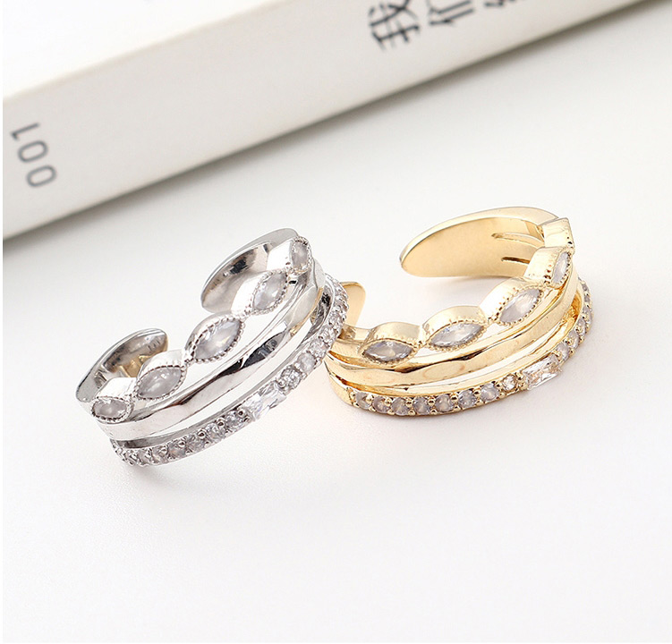 Fashion Kc Gold Alloy Diamond Multi-layer Ring,Fashion Rings