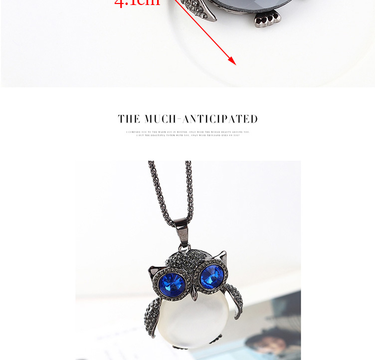 Fashion Gun Black + Blue + White Eagle Diamond Necklace,Bib Necklaces