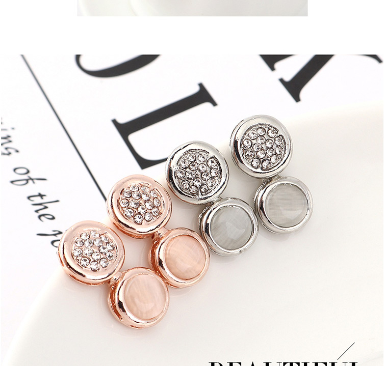Fashion Pink Opal Stone Light Diamond Necklace Earring Set,Jewelry Sets