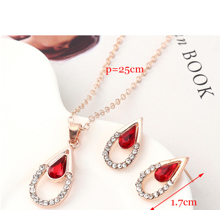Fashion Purple Diamond Heart Necklace Earring Set,Jewelry Sets