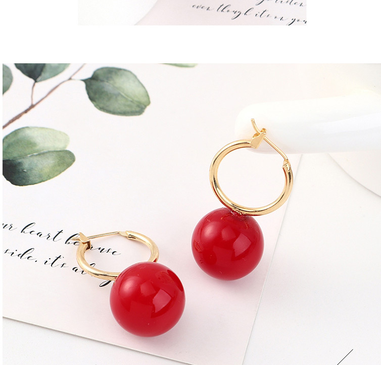 Fashion Red Gold-plated Large Ball Earrings,Hoop Earrings