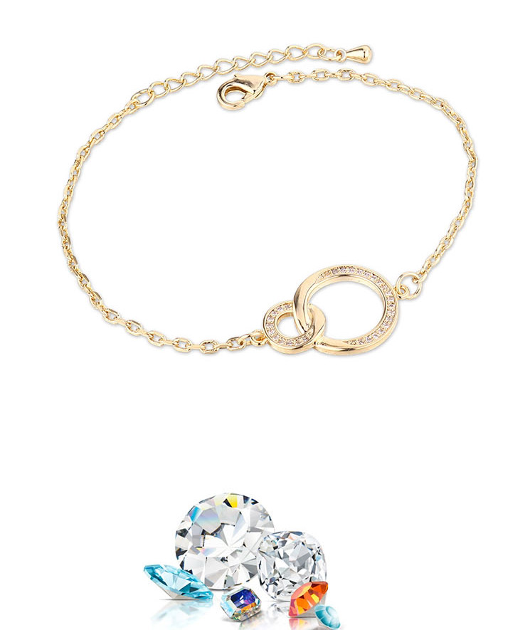 Fashion 14k Gold Bangle Bracelet With Diamonds,Bracelets
