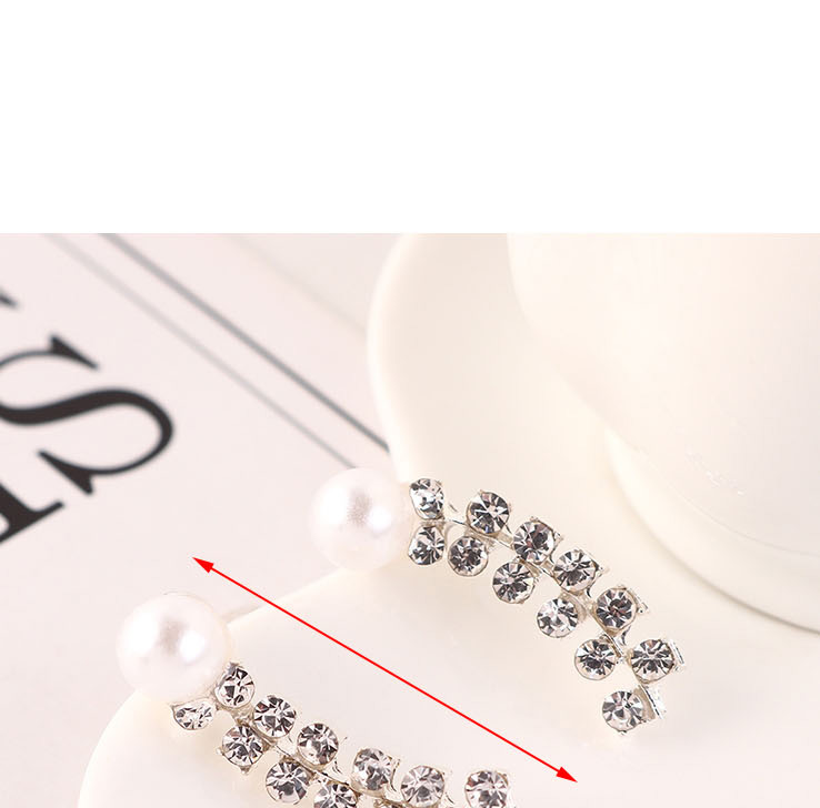 Fashion Black Pearl Double Row Diamond Earrings,Stud Earrings