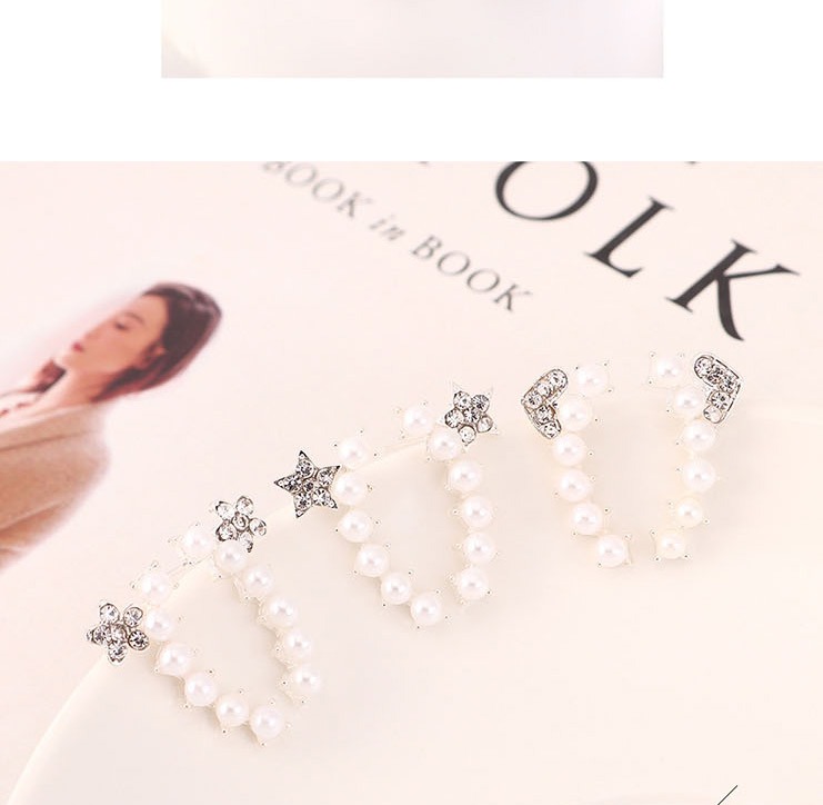 Fashion Platinum Flower Stud Earrings With Diamonds,Stud Earrings