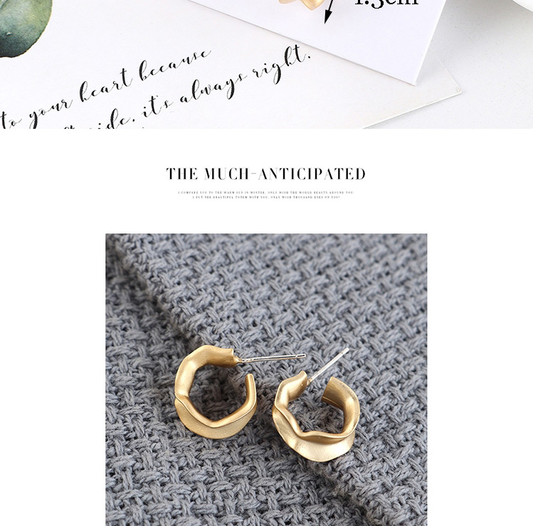 Fashion Golden Gold-plated Irregular Cutout Earrings,Earrings