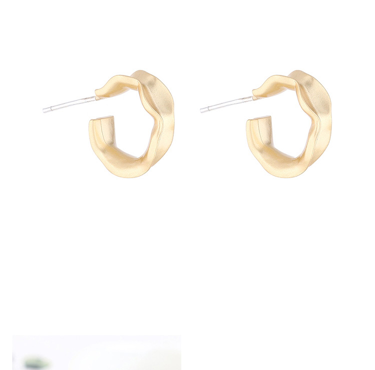 Fashion Golden Gold-plated Irregular Cutout Earrings,Earrings