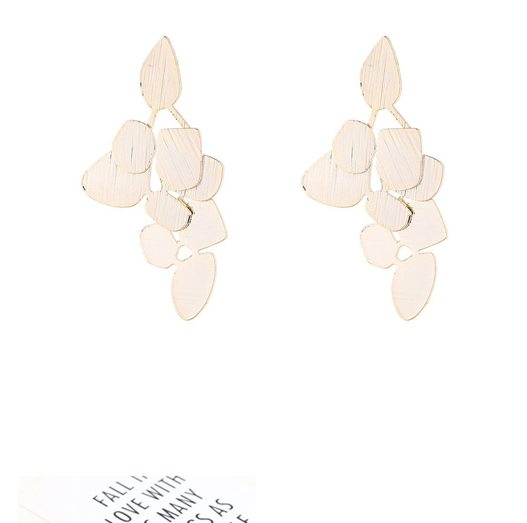 Fashion 14k Gold Gold-plated Leaf Geometry Earrings,Earrings