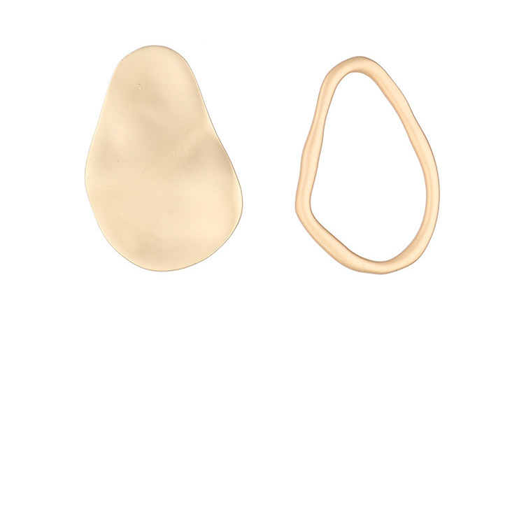 Fashion Dumb Gold Small Lotus Leaf Hollow Irregular Geometric Earrings,Earrings