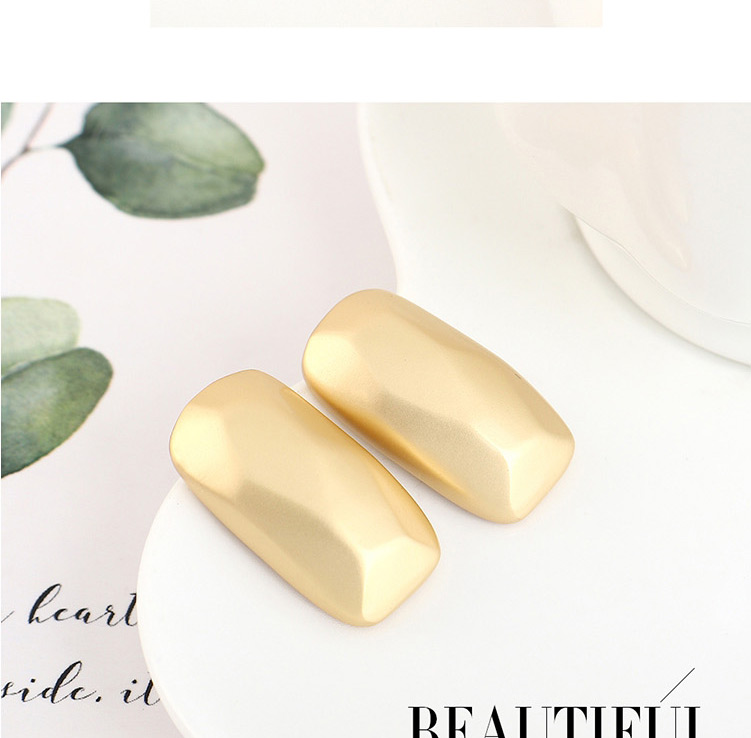 Fashion Dumb Gold Gold-plated Irregular-cut Geometric Earrings,Stud Earrings