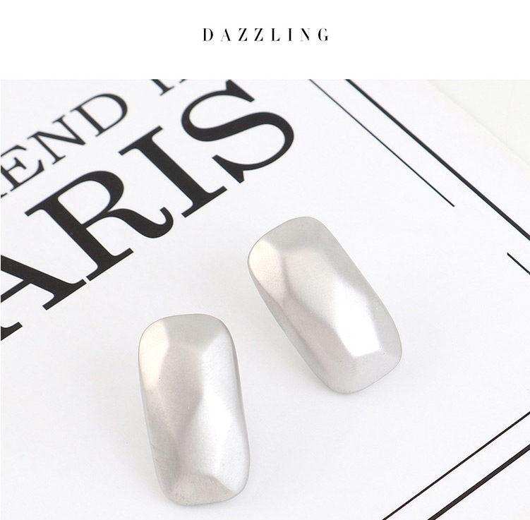Fashion Dumb Silver Gold-plated Irregular-cut Geometric Earrings,Stud Earrings