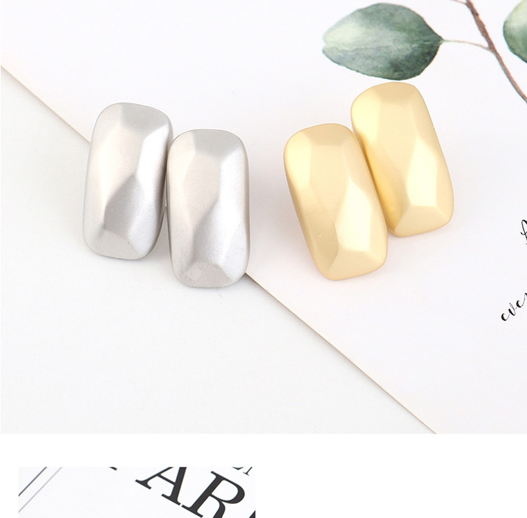 Fashion Dumb Silver Gold-plated Irregular-cut Geometric Earrings,Stud Earrings