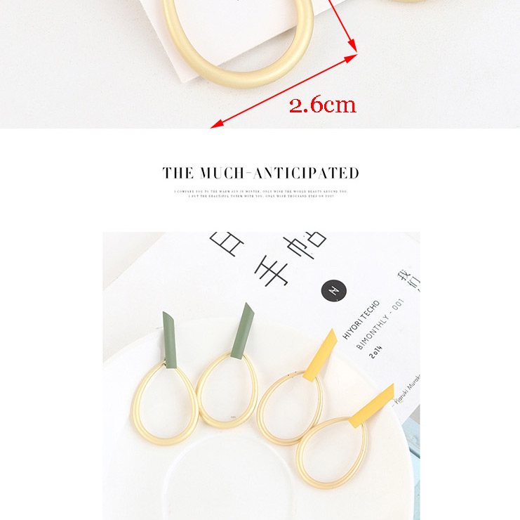 Fashion Green Gold Plated Frosted Cutout Hoop Earrings,Stud Earrings