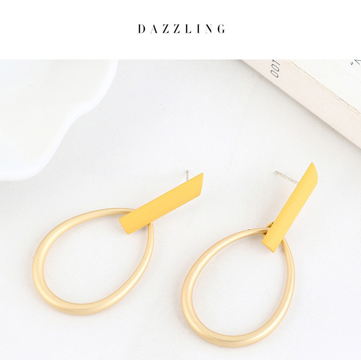Fashion Yellow Gold Plated Frosted Cutout Hoop Earrings,Drop Earrings