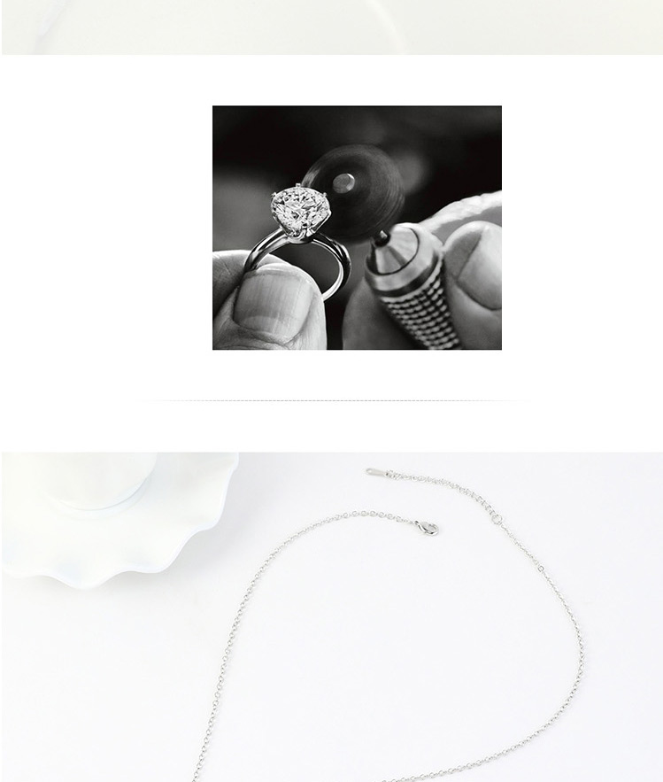 Fashion Color White Pentagram Geometric Necklace With Diamonds,Pendants
