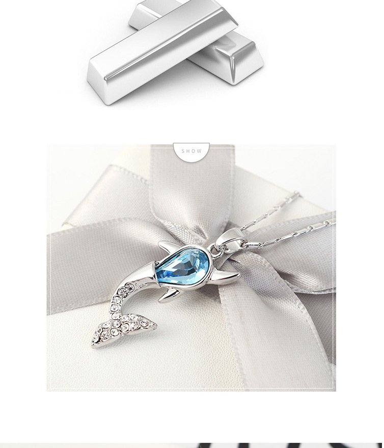 Fashion Tanzanite Small Whale Necklace With Diamonds,Pendants