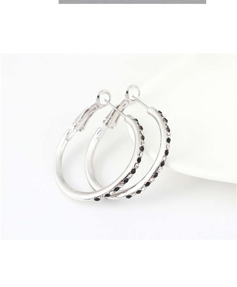 Fashion Silver Crystal Hoop Earrings,Hoop Earrings