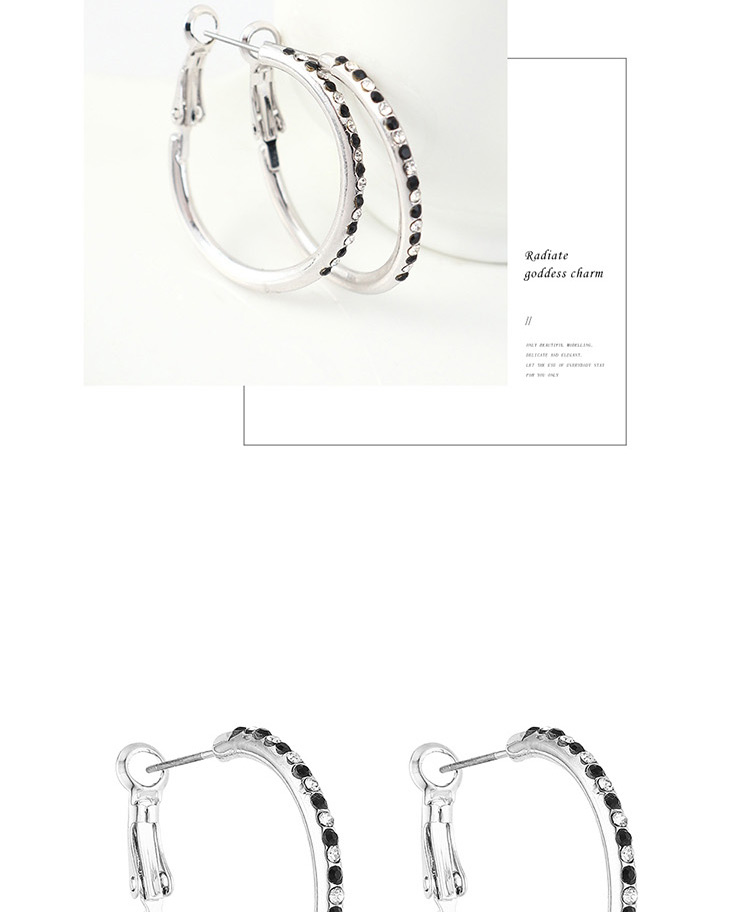 Fashion Silver Crystal Hoop Earrings,Hoop Earrings