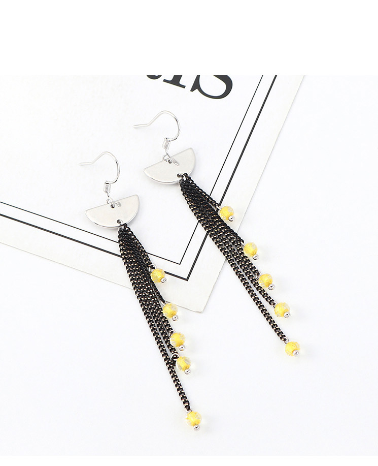 Fashion Black Crystal Tassel Small Lantern Earrings,Drop Earrings