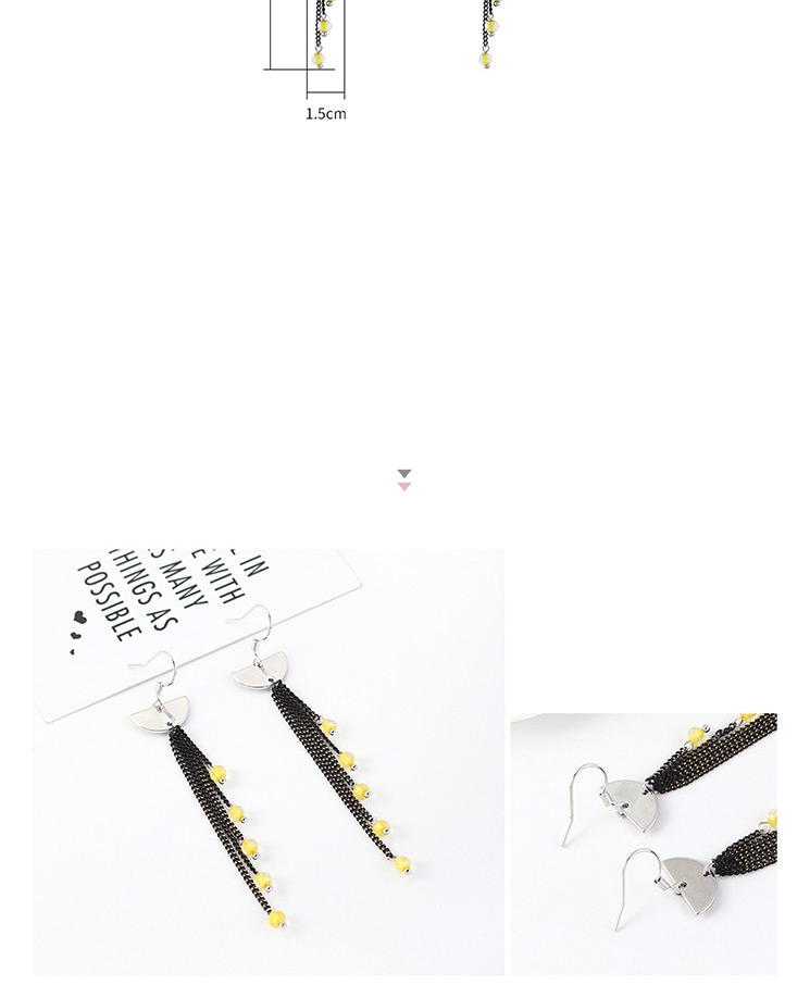 Fashion Black Crystal Tassel Small Lantern Earrings,Drop Earrings