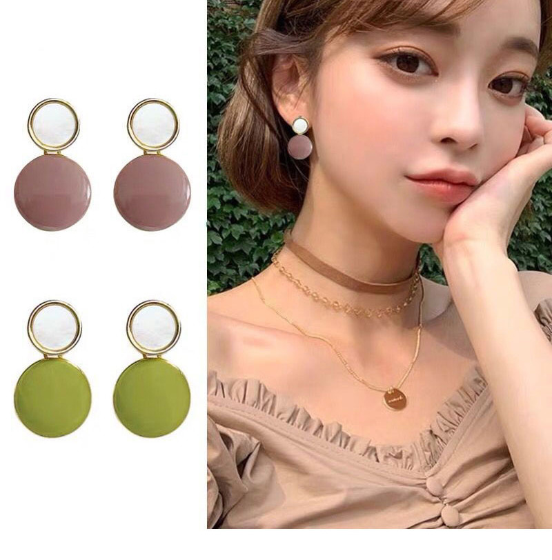 Fashion Green Contrasting Oil Drop Alloy Stud Earrings,Stud Earrings