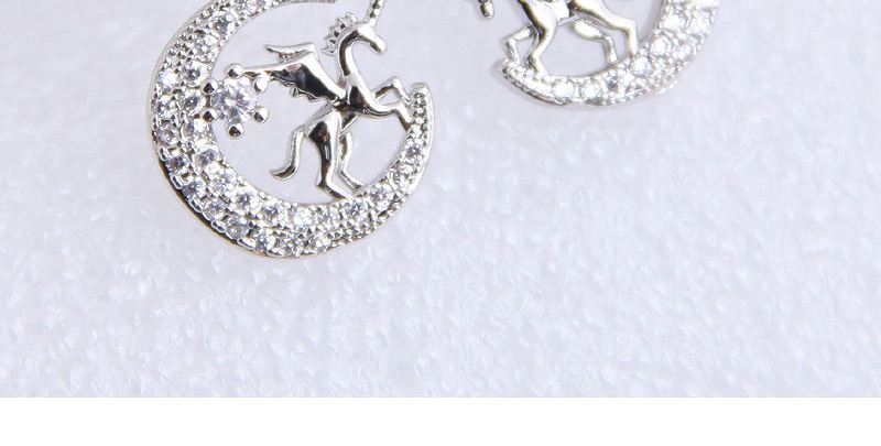 Fashion Silver  Silver Stud Moon Stud Alloy Stud Earrings,Stud Earrings