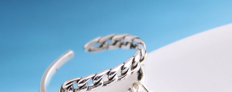 Fashion Silver Smiley Openwork Chain Ring,Fashion Rings