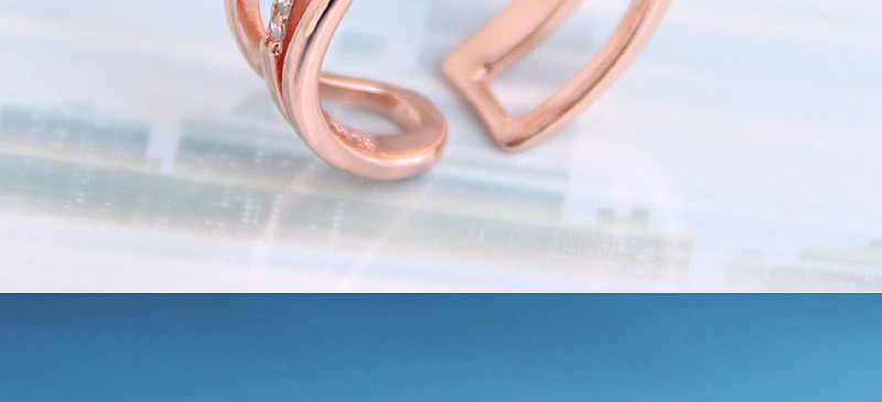Fashion Rose Gold Cubic Zirconia Open Cut Ring,Fashion Rings