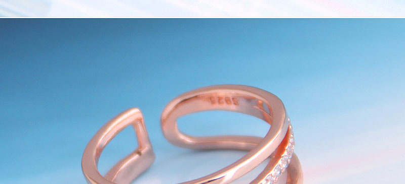 Fashion Rose Gold Cubic Zirconia Open Cut Ring,Fashion Rings