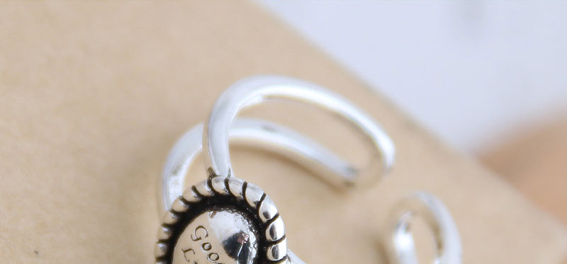 Fashion Silver Alphabet Oval Cutout Ring,Fashion Rings
