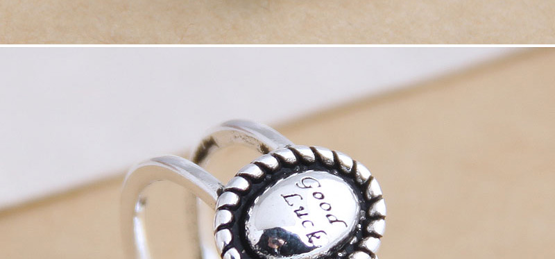 Fashion Silver Alphabet Oval Cutout Ring,Fashion Rings