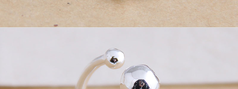 Fashion Silver Beaded Geometric Open Ring,Fashion Rings