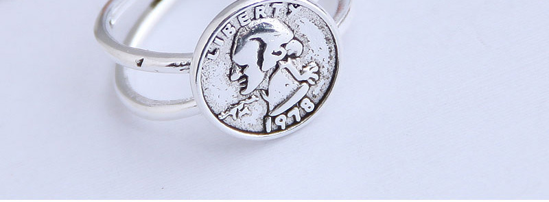 Fashion Silver Portrait Relief Round Openwork Ring,Fashion Rings
