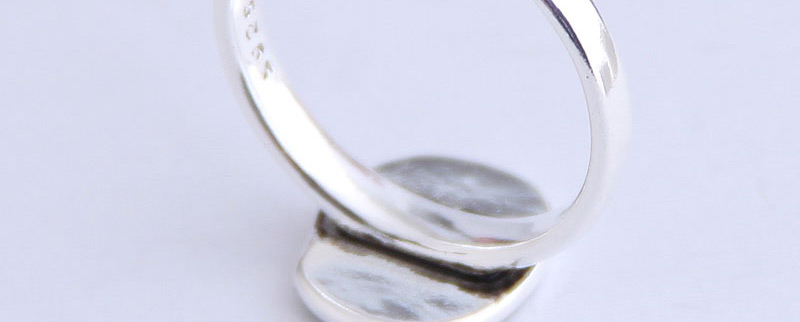 Fashion Silver Geometric Portrait Relief Open Ring,Fashion Rings