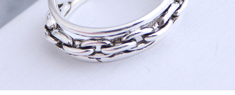 Fashion Silver Chain Geometric Openwork Ring,Fashion Rings