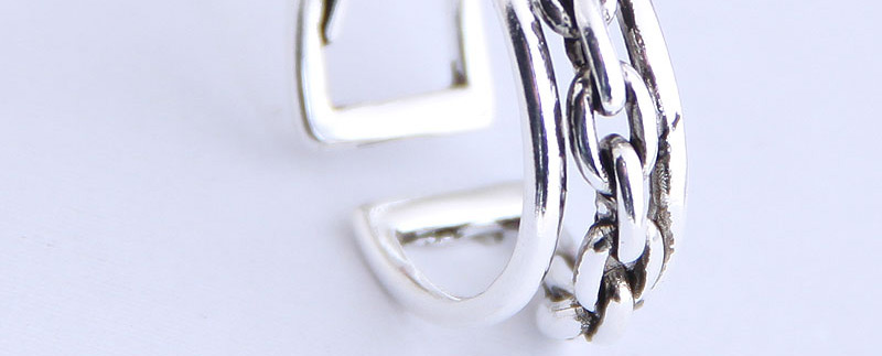 Fashion Silver Chain Geometric Openwork Ring,Fashion Rings