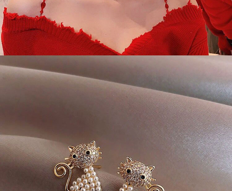 Fashion Golden Diamond Pearl Stud Earrings,Stud Earrings