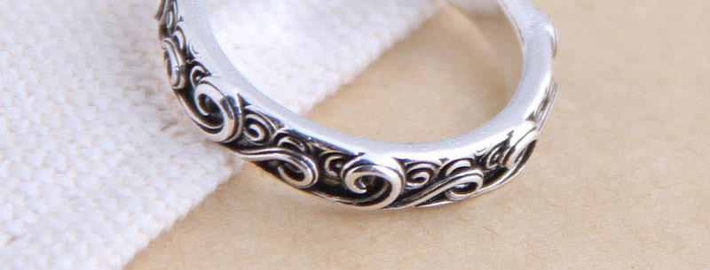 Fashion Silver Embossed Geometric Open Ring,Fashion Rings