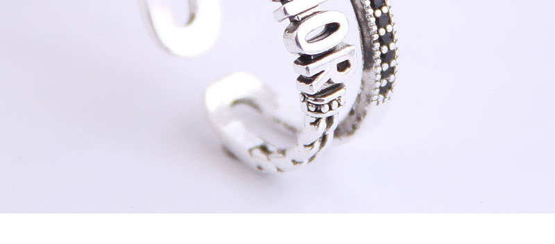 Fashion Silver Letter Woven Openwork Ring,Fashion Rings