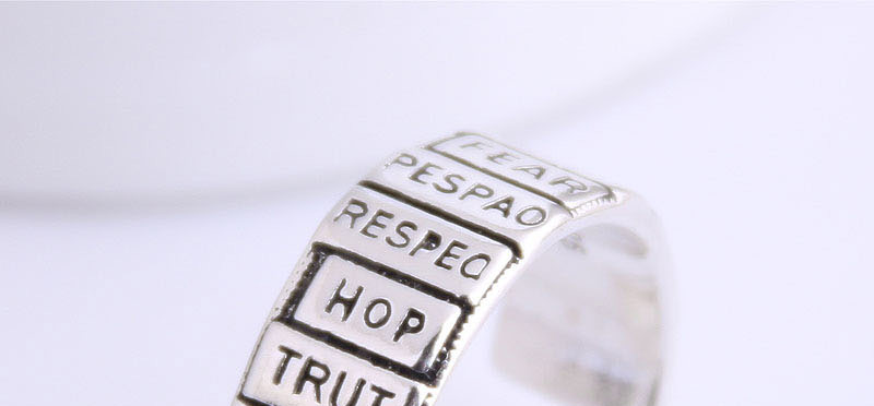Fashion Silver English Alphabet Wide Open Ring,Fashion Rings