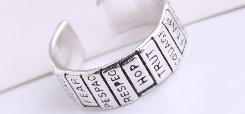 Fashion Silver English Alphabet Wide Open Ring,Fashion Rings