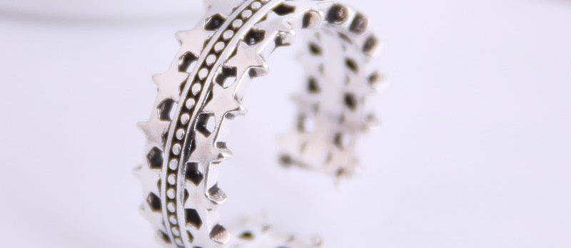 Fashion Silver Pentagram Openwork Ring,Fashion Rings