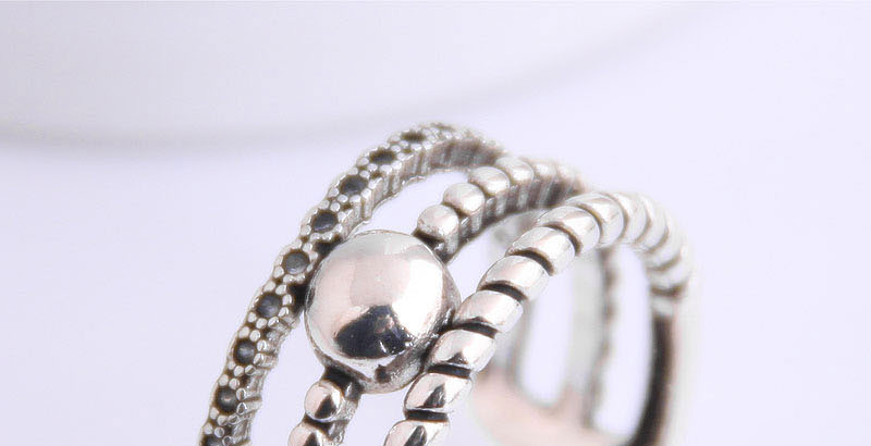 Fashion Silver Geometric Round Bead Openwork Ring,Fashion Rings