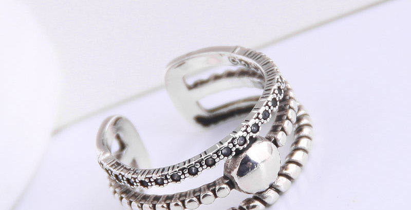 Fashion Silver Geometric Round Bead Openwork Ring,Fashion Rings