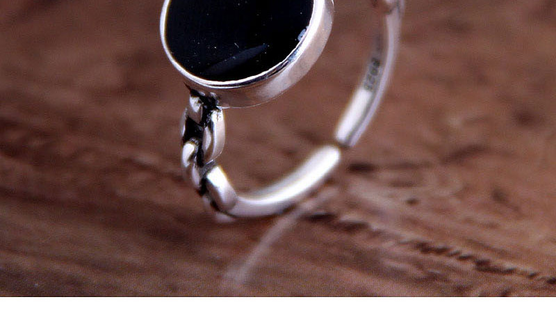 Fashion Black Geometric Round Open Ring,Fashion Rings