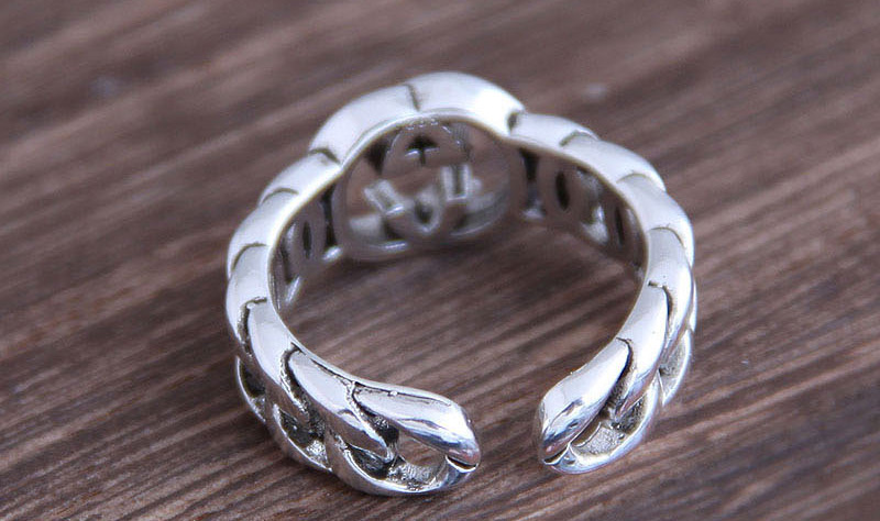 Fashion Silver Cross Cutout Geometric Open Ring,Fashion Rings