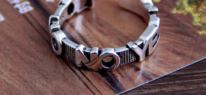 Fashion Silver Letter Geometric Openwork Ring,Fashion Rings